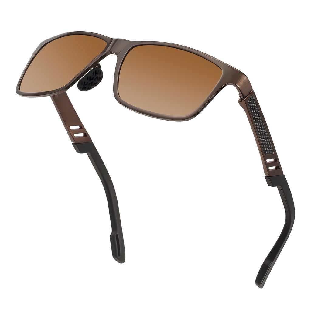 Hot Aluminum Magnesium Alloy Men's Polarized Mirror Driving Sunglasses -  Brown